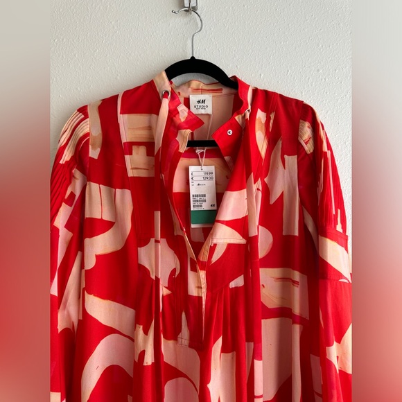 H&M STUDIO COLLECTION TRINNY WOODALL GEOMETRIC PATTERNED DRESS - Picture 8 of 10